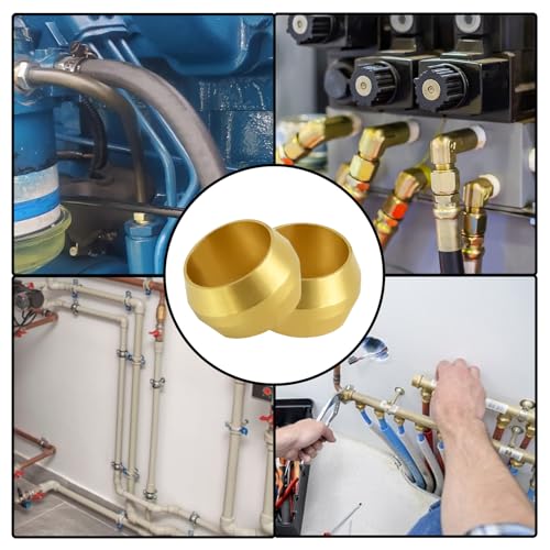 MuHize 50PCS Brass Compression Ferrules - 1/8 Inch Lead-Free Sleeves - color: 50 pcs, size: 1/8 Inch