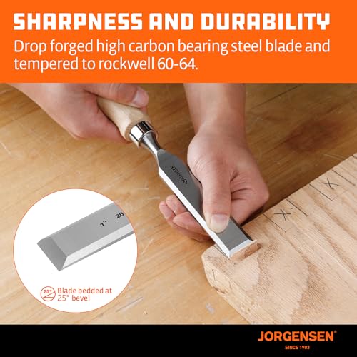 Jorgensen 4-Piece Wood Chisel Set, 1/4", 1/2", 3/4", 1" - size: 1/4", 1/2", 3/4", 1"