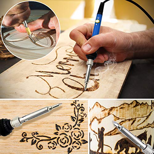Wood Burning Kit 95pcs, West Bay Soldering Pen with Adjustable On-Off Switch Control Temperature Wood Burning Tool for Embossing, Carving, Soldering Tips, Carrying Box