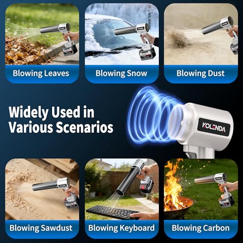 Cordless Handheld Car Dryer Blower, 1800G 335MPH Air Duster - color: White
