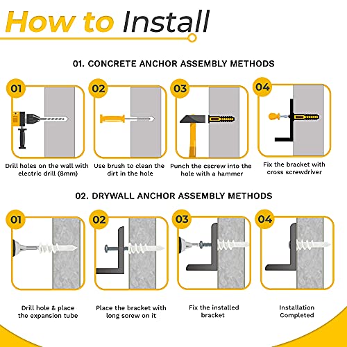 1/4" Thk Heavy Duty Shelf Brackets, 8.25" X 6.25", 4 Pack - Max. 90lb - size: 8.25"X6.25"