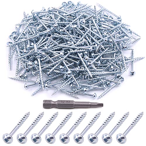 Glarks 280Pcs #8x2'' Pocket Hole Screws Zinc Coated Square Drive Self Tapping Coarse Thread Wood Screws for Wood and Sheet Metal (#8x2'' Coarse Thread) - size: #8x2'' Coarse thread
