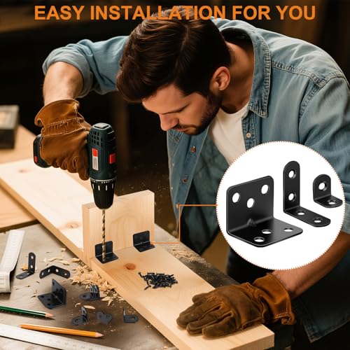 26 Pack L Bracket Corner Brace Kit, 3 Sizes Stainless Steel Corner Bracket - size: 26 Pack-3 Sizes