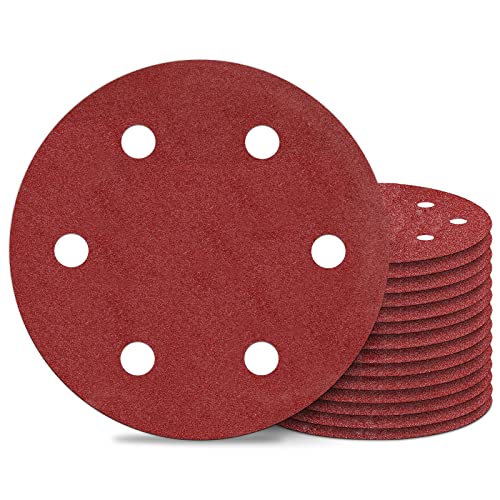 Awutzut 9 Inch 6 Hole Sanding Discs 120 Grit Hook and Loop for Drywall Sander 15PCS - style: 120 Grit