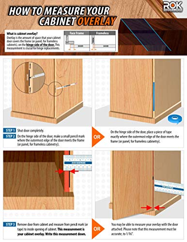 10 Pack Rok Hardware Grass TEC 864 108 Degree 3/4" Overlay 3 Level Soft Close Screw On Compact Cabinet Hinge 04432A-15 3-Way Adjustment 45mm Boring Pattern