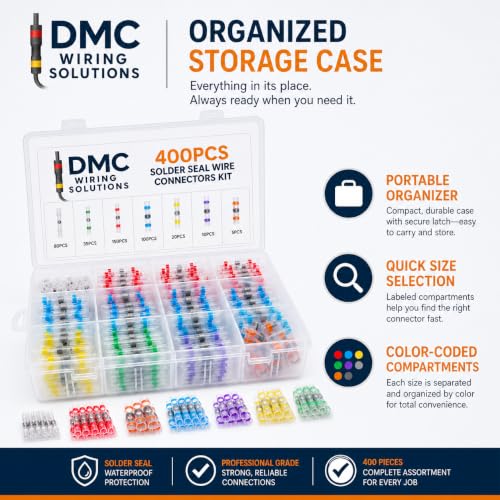 400PCS Solder Seal Wire Connectors, Heat Shrink Kit