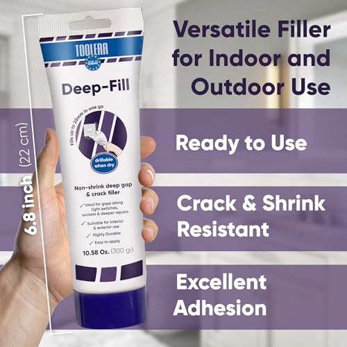 Drywall Repair Kit, Spackle Wall Repair (Gray - 10.6 Oz / 300gr), Special Formula for Deeper Repairs (5Pcs Set) (Deep Fill) (Gray)