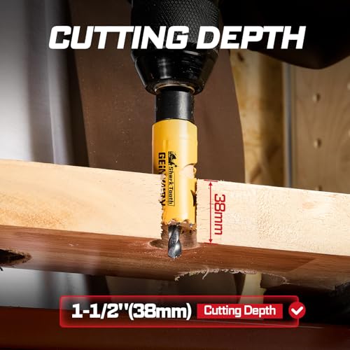 Geinxurn 3/4 Inch(19mm) Hole Saw, 2PCS HSS Bi-Metal Hole Saw Kit with Shark Tooth Hole Cutter for Wood,Drywall, PVC Boards and Thin Metal - color: 2 PCS 3/4"