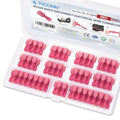 TICONN 100 Pcs Nylon Spade Connector Kit, Insulated Crimp Wire Connectors - style: Female Red 100 Pcs