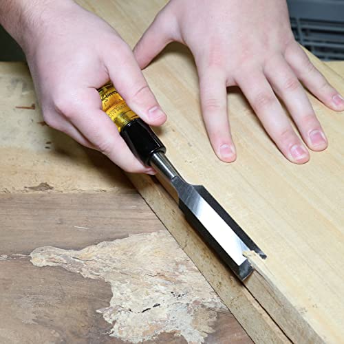 Buck Brothers 120105BC 3/4" Wood Chisel Made in USA, For Paring and Finishing Cuts in Carpentry and Woodworking, Tempered Tool Steel Blade, Mallet-Safe Handle - size: 3/4"