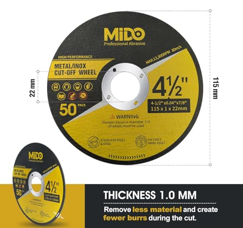 50 PCS Cut Off Wheels Angle Grinder Cutting Disc 4-1/2" x .045" x 7/8" Ultra Thin Cut Off Wheel for Metal - style: 50PCS 4.5Inch Cut Off Wheels
