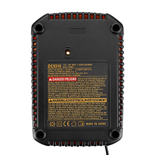 DC9310 Fast Charger Replacement for Dewalt 18V Battery Charger DC-9096 DC-9098 DC-9099 DC-9091 DC-9071 DE-9057 DW-9096 DW-9094 DW-9072 Compatible with Dewalt 7.2V-18V XRP NI-CD NI-MH Battery