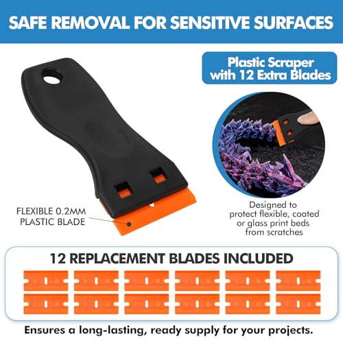 14Pcs 3D Printer Scraper Tool, Plastic Scraper for Scratch Free Removal - style: Steel & Plastic Scraper