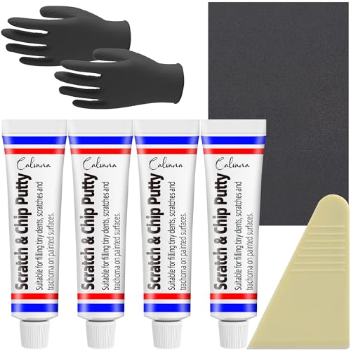 Calvana (4-Pack 20g Car Body Filler Repair Kit, Automotive Putty Scratch Filler, Quick-Drying Formula for Minor Touch-ups, Ideal for Car Paint Scratch Removal and Rust, Includes Repair Tools - size: 4Pack