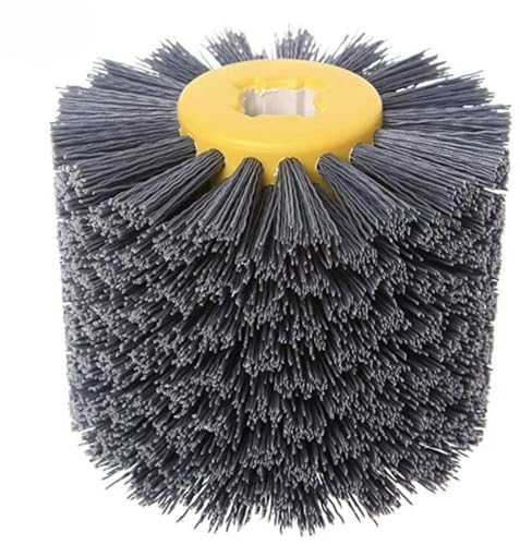 SIGNI Abrasive Nylon Drawing Wheel Drum Burnishing Polishing Brush for wooden furniture floor polishing 120X100mm 320 Grit 1pack - size: 320 Grit, Black