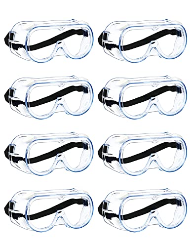 MELASA Safety Goggles ANSI Z87.1 Anti-Fog Protective Lab Goggles Chemistry - color: Clear - 8 Pcs