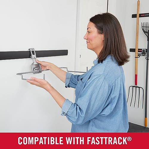 Rubbermaid Garage Fasttrack Recycling Bin Wall Mounted Recycling System Holds up to 50 pounds Blue/Satin Nickel for Home/Garage - style: Recycling Bin
