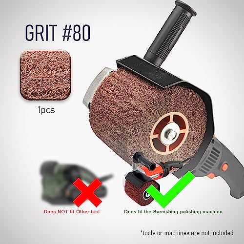 Non Woven Burnishing Wheel, 4.33" x 4", 110x100mm, for Burnishing Polishing Machine, 3/4 Inch Arbor - style: Burnishing Wheel #80