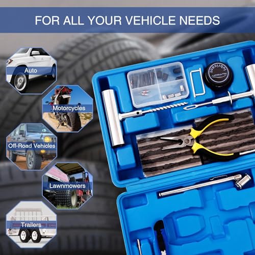 AUTOWN Flat Tire Repair Kit 68pcs 2-Pack, Tire Plug Kit to Fix Punctures - size: 68pcs 2-Pack
