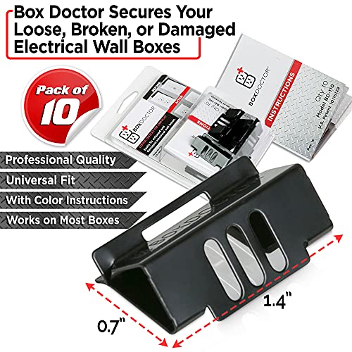Repair Clips - Fix Loose Outlets and Switches - Electrical Wall Box Repair Clips - 10 Pack