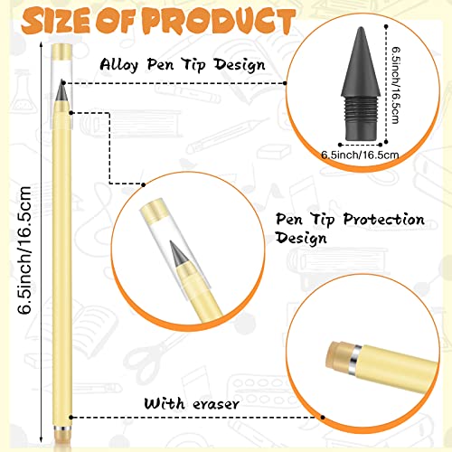 Fuutreo 30 Sets Back to School Inkless Pencil with Eraser Infinite Everlasting Pencil with 30 Replaceable Nibs for Teacher Sketch Drawing Writing Forever Eternal Reusable No Need Sharpened 10 Colors