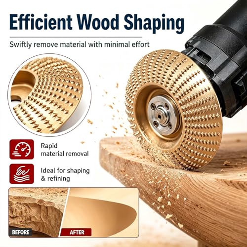 Angle Grinder Polishing Pad,Tungsten Carbide Wood Grinding Disc,Wood Grinding Carving Disc for 4-1/2 Angle Grinder,for Wood Sanding Polishing and Surface Finishing (21pcs Set) - color: 21pcs Set