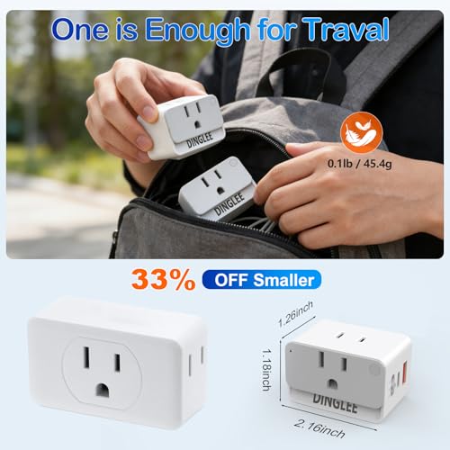 Outlet Extender 2 Pack, 2 AC Multi Plug Wall Outlet with 2 USB Ports - size: 2Pack