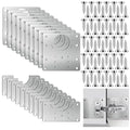 20 Pcs Cabinet Hinge Repair Plate, Stainless Steel Cabinet Hinge Repair Plate Kit with Mounting Screws, Stainless Steel CabinetRepair Board Door Hinges Mounting Plates (10 Half-square + 10Full-square) - size: 3.54 x 3.54 inches and 3.54 x 1.97 inches