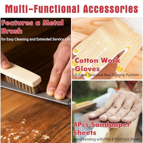 Keze 25 Pcs Metal File Set,Premium T12 Carbon Steel Flat/Half-Round/Round/Triangle Large Files,14 Pcs Needle Files with Case,4 Pcs Sandpaper,Brush,and A Pair of Gloves,for Woodworking