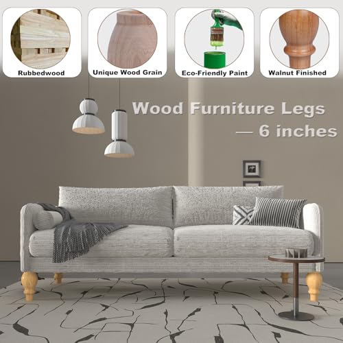 6 Inch Wood Furniture Legs Set of 4 Heavy Duty,Solid Furniture Feet Replacement for Cabinet,Dreeser,Table,Chair,Ottoman - Wooden Couch Legs Sofa Legs - color: Natural, size: 6 Inch