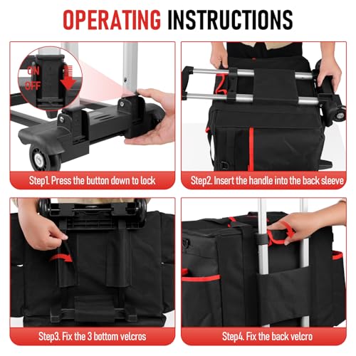 Large DIY Rolling Cleaning Caddy Bag, Cleaning Caddy with Wheels