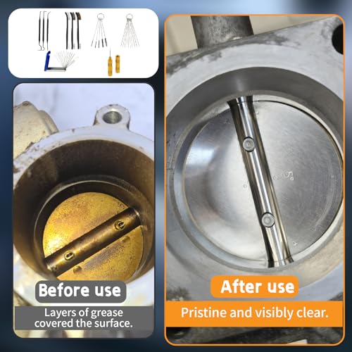 Carburetor Cleaning Kit-Includes 3 Double Head Brush 23 Needles 5 Nylon Brushes 1 Scraper 4 Cleaning Hooks Carburetor Cleaner Set for Motorcycle ATV Chainsaw Welder Spray Gun