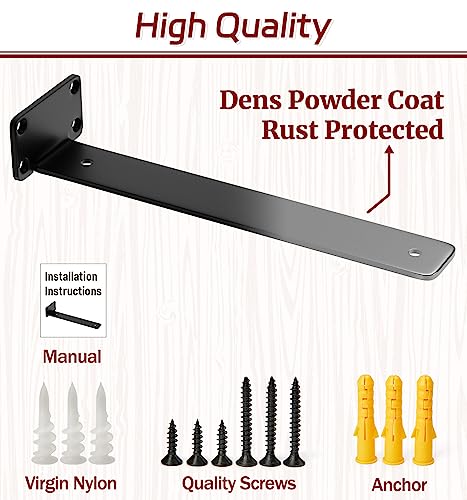 12 Inch Shelf Brackets, 8 Pack Floating Shelf Bracket, 1/5" Thick - size: 12 Inch, style: 8 Pack
