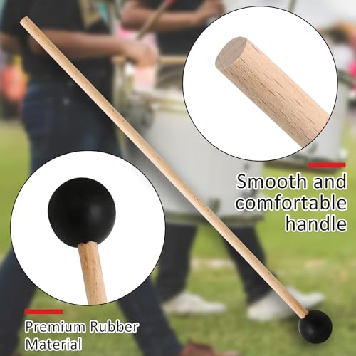 Biaungdo 2 Pack 15 Inch Glockenspiel Mallets, Rubber Xylophone Mallets Bell