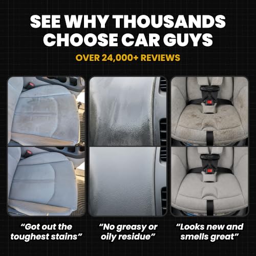 CAR GUYS Interior Car Cleaner for Tough Stains | Stain Remover for Car Seats, Carpet, Upholstery, & Leather | 18 Oz Kit with Microfiber Towel - size: 18 Oz Kit (w/ Towel)