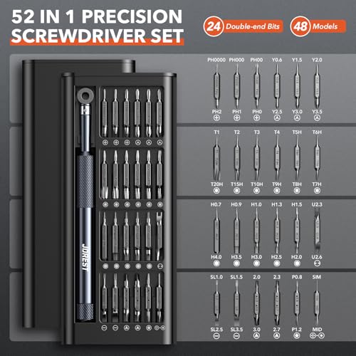 JOREST 52-IN-1 Precision Screwdriver Set, Mini Repair Tool Kit with Torx for Macbook, Computer, Laptop, iPhone, PS5, Xbox, Switch, Glasses, Watch, Ring Doorbell, Electronic, Small Gift Gadget for Men - size: 52 in 1