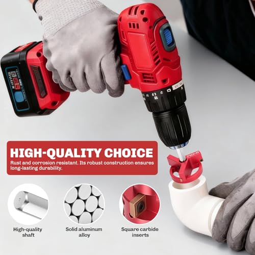 PVC Pipe Reamer, 9Pcs Pipe Reamer for SCH40, Includes 1/2 inch, 3/4 inch, 1 inch, 1-1/4inch, 1-1/2inch, 2inch, 2-1/2inch, 3inch, 4inch Head Aluminum with 2 Blades PVC Fitting Saver - size: JD-9PCS-XK