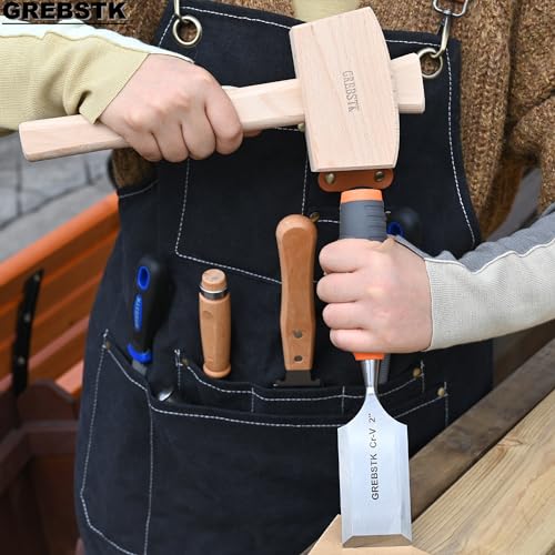 GREBSTK 2 Inch Wood Chisel, CR-V Steel Bevel-Edge Bench Tool