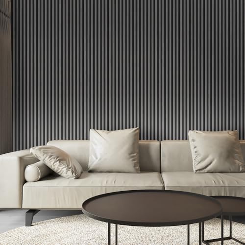 Art3d 96 x 6 Inch 3D Fluted Wood Textured Slat Wall Panels, 8-Pack, Grey - color: Grey, size: 96*6