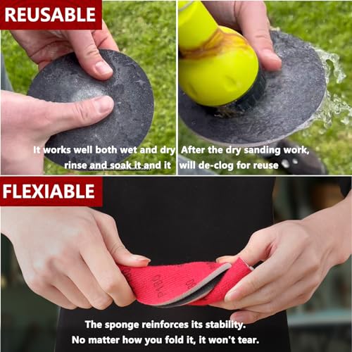 Shinboc 18 PCS 5 Inch Sanding Sponge 800 Grit, Bowling Ball Sanding Pads - color: 800grit, size: 5 Inch 18Pcs