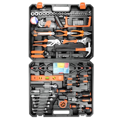157PCS Home Auto Repair Hand Tool Kit Plastic Storage Tool Box - color: GJX157S