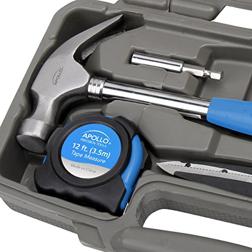 Apollo Tools 39 Piece General Household Tool Set, Blue DT9706 BL - color: Blue, size: 39-Piece (with Slip Joint Pliers + Scissors)
