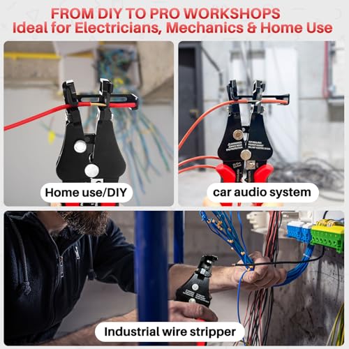 GKG Automatic Wire Stripper, 3 In 1 Adjustable Stripper/Cutter/Crimping Tool, Heavy Duty Automatic Electrical Wire Strippers for 8-20 AWG Solid and 10-22 AWG Stranded
