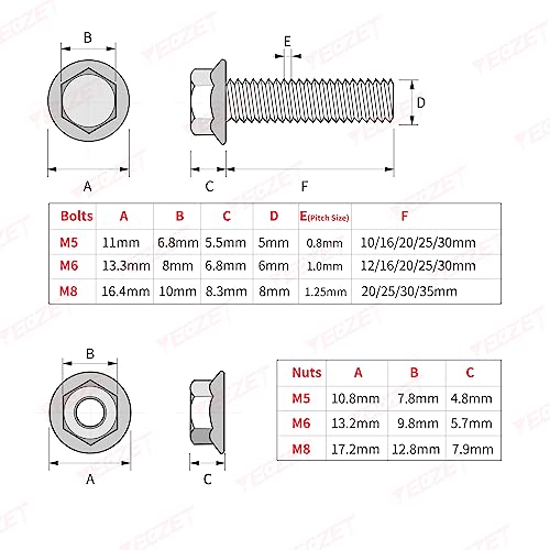 240PCS M5 M6 M8 Flanged Bolts and Nuts Kit,Stainless Steel 304 Metric Flanged Hex Screws Nuts Includes 14 Most Common Sizes - color: 240PCS M5 M6 M8 Bolts and Nuts Kit