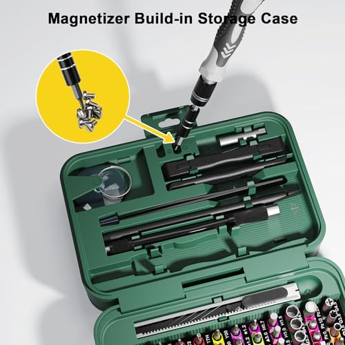 Mini Precision Screwdriver Set with Color-coded Identification, 132 in 1 Micro Magnetic Repair Tool Kits with Storage Box, 108 Bits,Small Manual Screw Driver Toolkits for iPhone/Mac/iPad/Table - color: Green