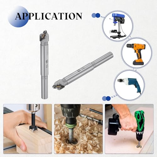 2pcs 10mm(25/64") Forstner Drill Bit Carbide Tipped 2 Flute - size: 10mm(25/64")