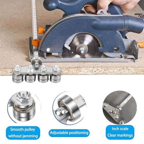 Circular Saw Guide Rail, 24in Positioning Calipers for Circular Saw, Stainless Steel Rip Cut Circular Saw Guide, Adjustable Guide Rail for Woodworking Positioning Cutting - size: 24in