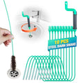 Drain Clog Remover Tool, 30-Inch Hair Clog Remover, Plumbing Snake Auger with Rotating Handle, Flexible Steel Shower Drain Snake for Cleaning Shower, Bath Tub, Easy to Use on Most Home-10 Pack