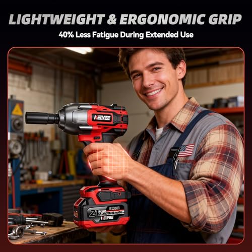 1/2" Cordless Impact Wrench 1107Ft-lbs(1500N.m) with 21V 2 Battery - color: Large