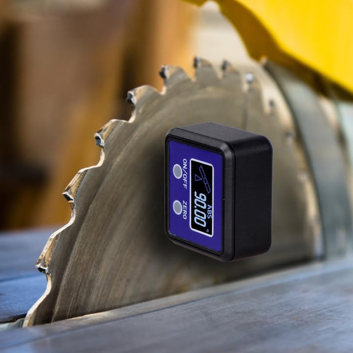 Digital Angle Gauge and Protractor, eOUTIL Digital Angle Finder Inclinometer Level Box with Magnetic Base for Woodworking, Table Saw, Construction, Drilling Machinery, Masonry - color: Blue